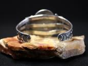 Vintage Navajo Stamped Wide Cuff w/Dendritic Agate  c.1955～