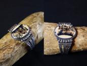 Vintage Navajo Stamped Wide Cuff w/Dendritic Agate  c.1955～