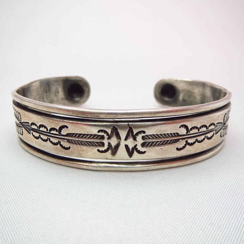 Antique Thunderbird Stamped Ingot Cuff  c.1930