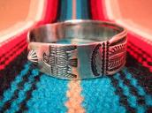Antique Thunderbird Stamped Ingot Cuff  c.1930
