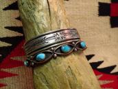 Antique Thunderbird Stamped Ingot Cuff  c.1930