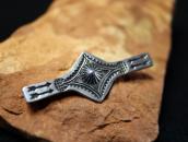 Atq Shell Repoused & Arrows Stamped Small Pin Brooch c.1930～