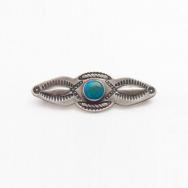 Antique Navajo Stamped Small Pin w/BlueGem Turquoise c.1940～