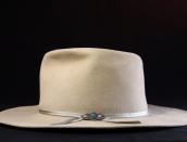 Antique Navajo Stamped Small Pin w/BlueGem Turquoise c.1940～