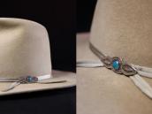 Antique Navajo Stamped Small Pin w/BlueGem Turquoise c.1940～