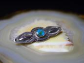 Antique Navajo Stamped Small Pin w/BlueGem Turquoise c.1940～
