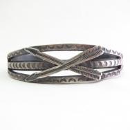 Antique Crossed Arrows Applique Ingot Silver Cuff  c.1920～