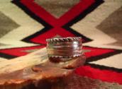Greg Lewis Acoma 19th century Style Ingot Silver Ring JP23