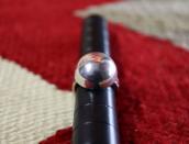 Antique "Navajo Pearl" Face Stamped Shank Silver Ring c.1940