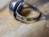 Antique "Navajo Pearl" Face Stamped Shank Silver Ring c.1940
