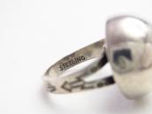 Antique "Navajo Pearl" Face Stamped Shank Silver Ring c.1940