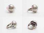 Antique "Navajo Pearl" Face Stamped Shank Silver Ring c.1940