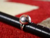 Antique "Navajo Pearl" Face Stamped Shank Silver Ring c.1940