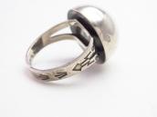 Antique "Navajo Pearl" Face Stamped Shank Silver Ring c.1940