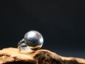 Antique "Navajo Pearl" Face Stamped Shank Silver Ring c.1940