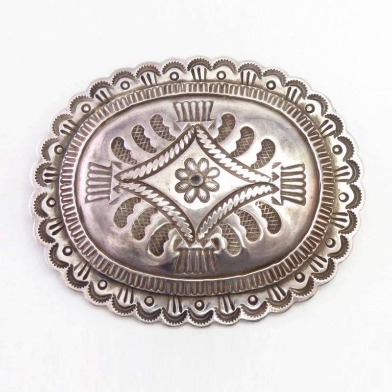 【Austin Wilson】 Stamped Silver Concho Pin/Buckle  c.1935～