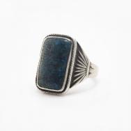 Atq Navajo Sq. Spiderweb Turquoise Split Shank Ring  c.1940～
