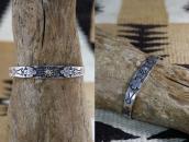 Atq Navajo Stamped Two T-birds Applique Silver Cuff c.1930～