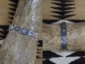 Atq Navajo Stamped Two T-birds Applique Silver Cuff c.1930～