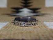 Atq Navajo Stamped Two T-birds Applique Silver Cuff c.1930～