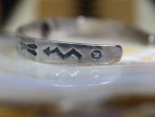 Atq Navajo Stamped Two T-birds Applique Silver Cuff c.1930～