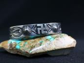 Antique Navajo 卍 Applique & Stamped Coin Silver Cuff c.1925～
