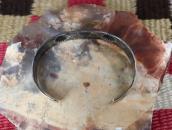 Antique Navajo 卍 Applique & Stamped Coin Silver Cuff c.1925～