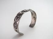 Antique Navajo 卍 Applique & Stamped Coin Silver Cuff c.1925～