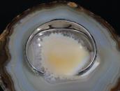 【Arrow Novelty】Atq Coin Silver Cuff w/Gem Turquoise c.1925～