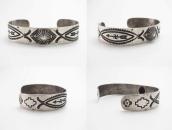 Atq Navajo Repouse & 卍 Arrow Stamped Silver Cuff  c.1925～