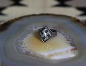 Atq Navajo 卍 Applique Rambus Shape Cigar Band Ring  c.1925～