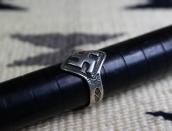 Atq Navajo 卍 Applique Rambus Shape Cigar Band Ring  c.1925～
