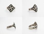 Atq Navajo 卍 Applique Rambus Shape Cigar Band Ring  c.1925～