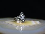 Atq Navajo 卍 Applique Rambus Shape Cigar Band Ring  c.1925～