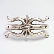Vintage Navajo Stamped Cast Silver Cuff Bracelet  c.1940～