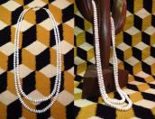 OLDPAWN White Shell Beads 2 Strand Heishi Necklace 1 c.1970～