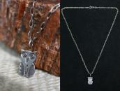 Antique Navajo Stamped Owl Shape Small Top Necklace  c.1930～