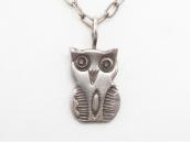 Antique Navajo Stamped Owl Shape Small Top Necklace  c.1930～