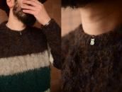 Antique Navajo Stamped Owl Shape Small Top Necklace  c.1930～