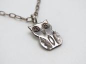 Antique Navajo Stamped Owl Shape Small Top Necklace  c.1930～