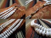 OLDPAWN White Shell Beads 2 Strand Heishi Necklace 2 c.1970～