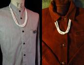 OLDPAWN White Shell Beads 2 Strand Heishi Necklace 2 c.1970～