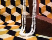 OLDPAWN White Shell Beads 2 Strand Heishi Necklace 2 c.1970～