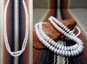 OLDPAWN White Shell Beads 2 Strand Heishi Necklace 2 c.1970～