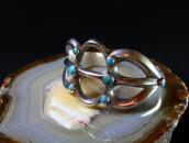 Vintage Navajo Cast Silver Cuff Bracelet w/Turquoise c.1950～