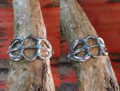 Vintage Navajo Cast Silver Cuff Bracelet w/Turquoise c.1950～