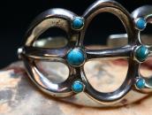 Vintage Navajo Cast Silver Cuff Bracelet w/Turquoise c.1950～