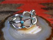Vintage Navajo Cast Silver Cuff Bracelet w/Turquoise c.1950～