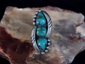 【Fred Thompson】Navajo Three Turquoise Row Ring c.1950～