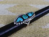 【Fred Thompson】Navajo Three Turquoise Row Ring c.1950～